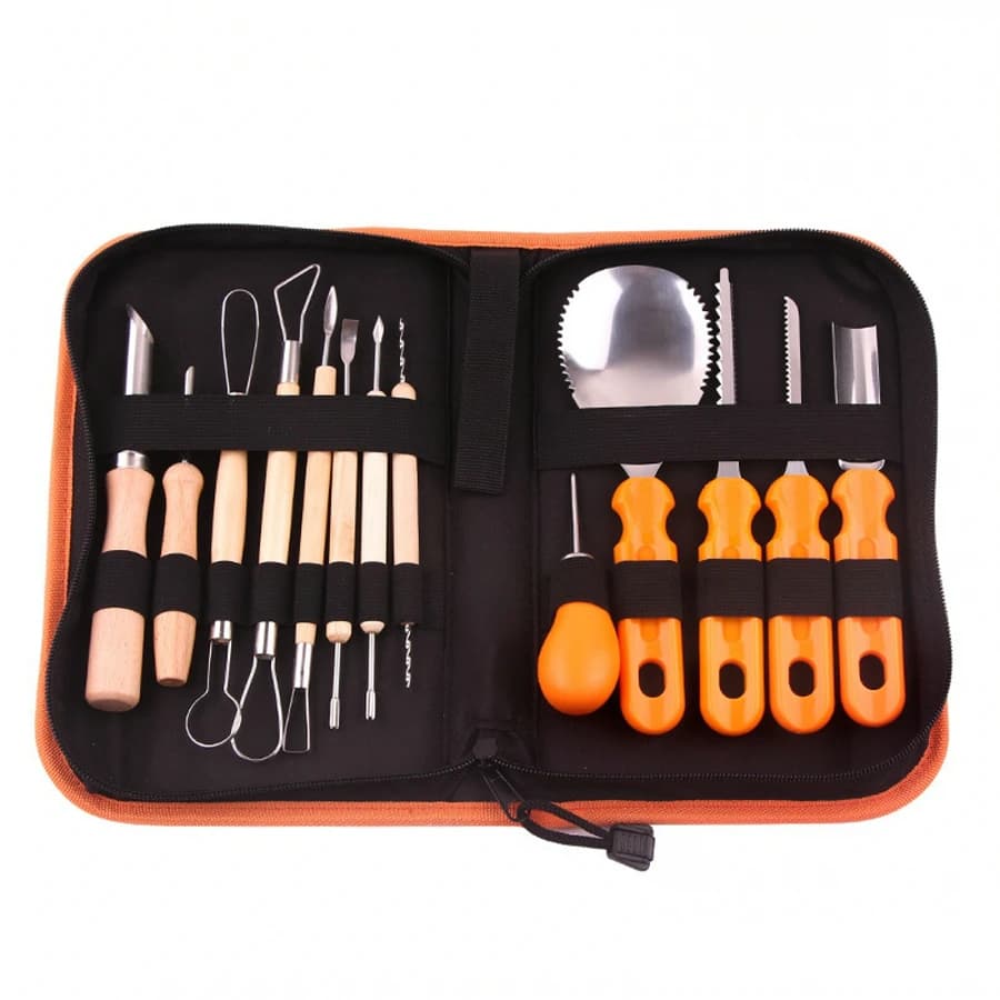 14Pcs DIY Halloween Pumpkin Carving Kit Jack-O-Lanterns Maker with Storage Bag