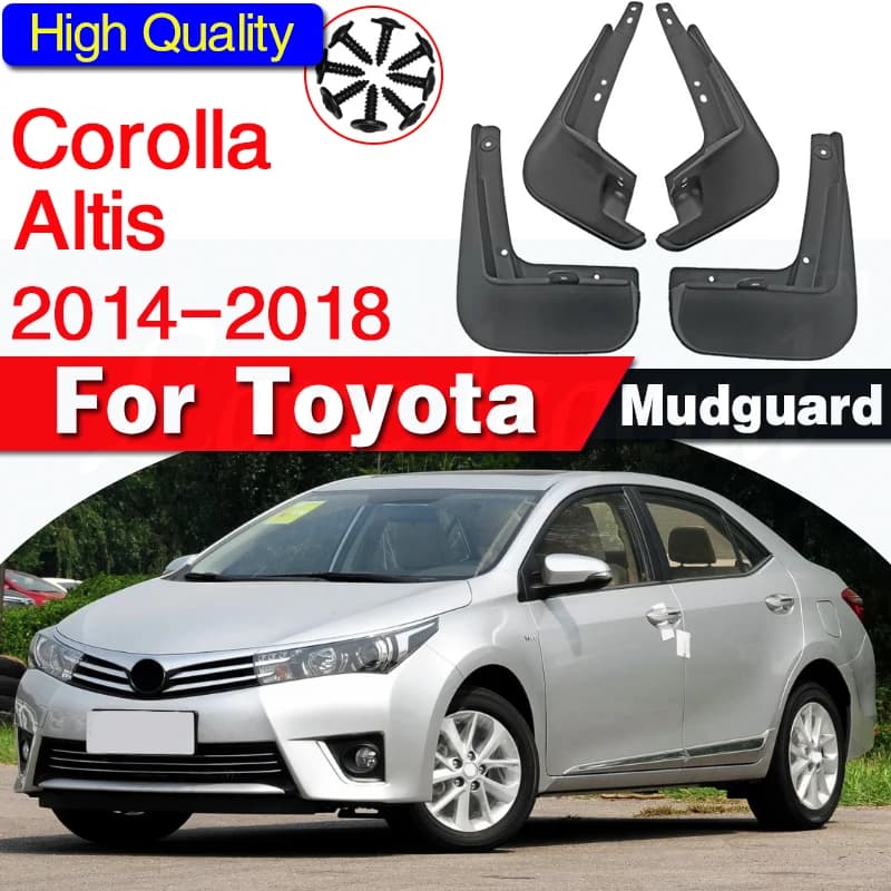 Set Molded Car Mud Flaps For Toyota Corolla Altis 2014-2018 2016 17 Mudflaps Splash Guards Mud Flap Mudguards Front Rear Fender
