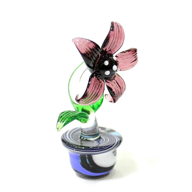 Murano Glass Flower Figurine Creative Simulation Cute Orchid Mini Statue Ornament For Home Tabletop Indoor Room Decor Collection