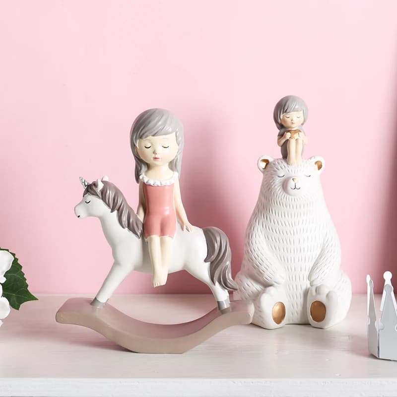 INS Dream Girls Model Statue Figurine Crafts Figure Ornament Miniatures Fairy Garden Decoration Creative Girl's Birthday Gifts