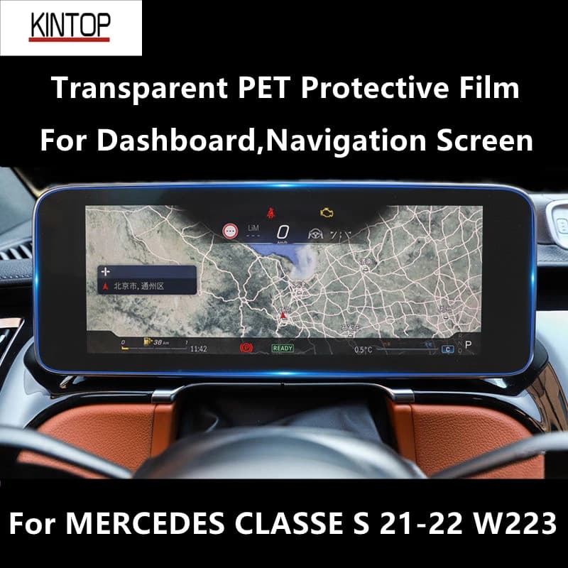 For MERCEDES CLASSE S 21-22 W223 Dashboard,Navigation Screen Transparent PET Protective Film Anti-scratch Repair Film