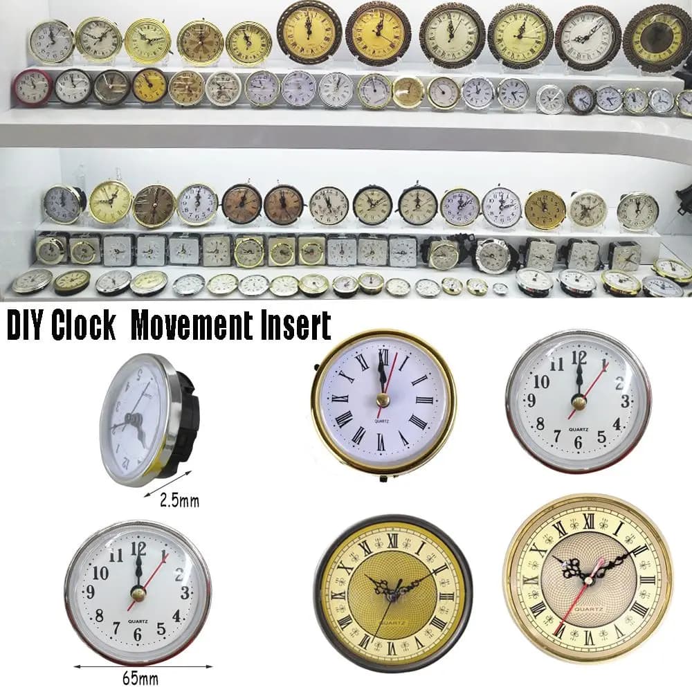 1PC Roman Numeral Movement Insert Gold Trim Clock Quartz Movement Mechanism Repair Replacement Classic Mute Essential Tools