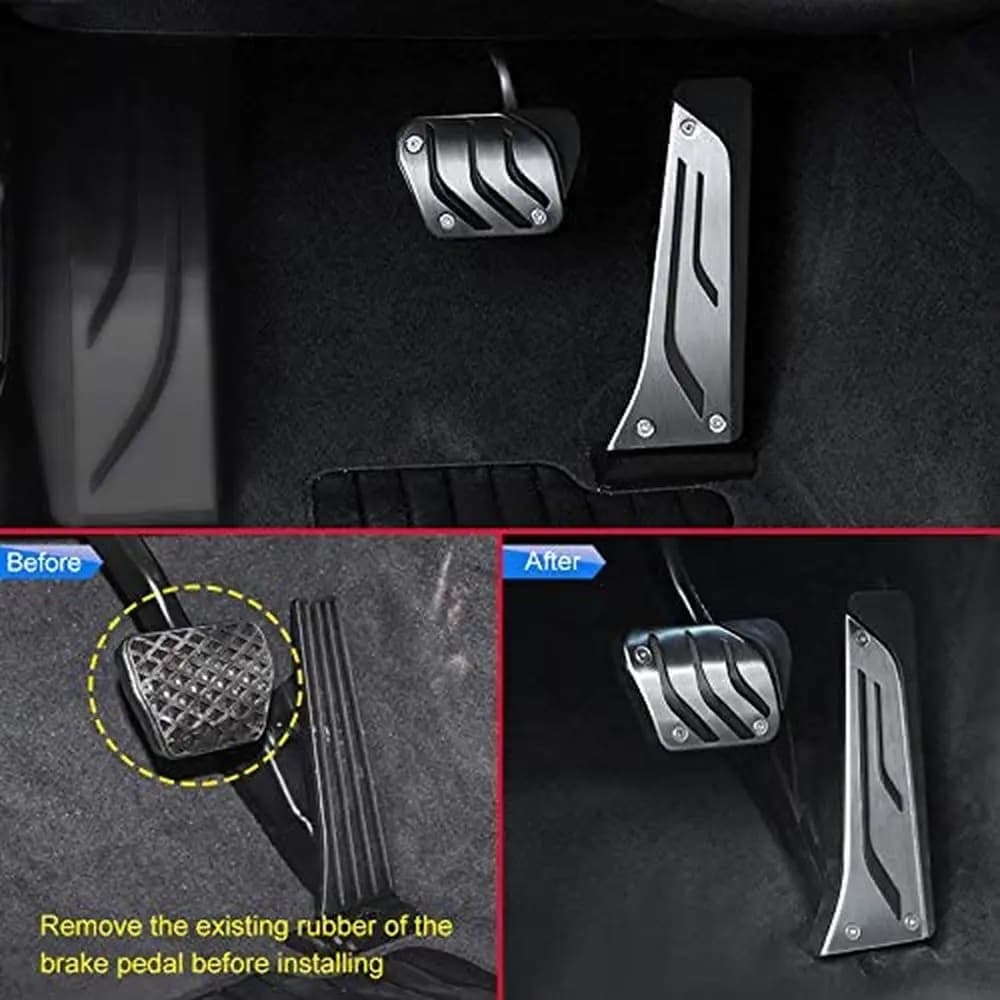 Aluminum Alloy Foot Pedal Gas Brake Pedal Pad Cover for BMW 1 2 3 4 5 6 7 Series X3(F25/G01) X4 X5(F15/G05) X6(F16) F30 G20 G30
