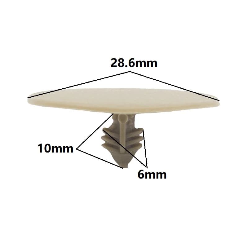 30PCS Beige Black Universal Auto Plastic Rivet Push in 6mm Hole Retainer Car roof ceiling cover Fastener