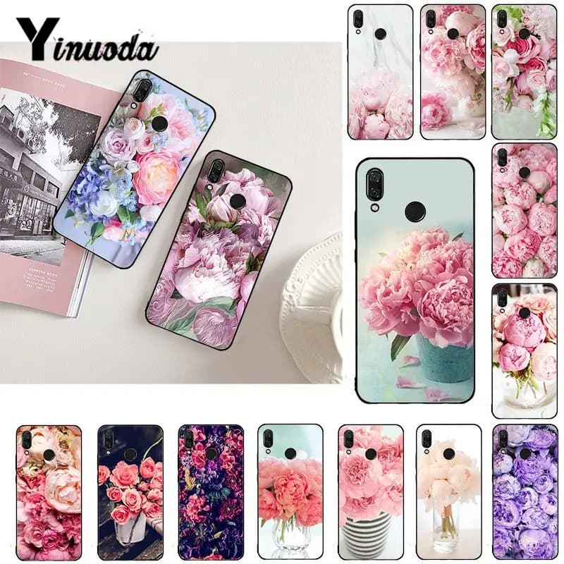 Yinuoda Elegant Pink Purple Peony Flower On the Vase Phone Case for Xiaomi Redmi Note 7 8T Redmi 5plus 7A 6A Note8 4X Note8Pro