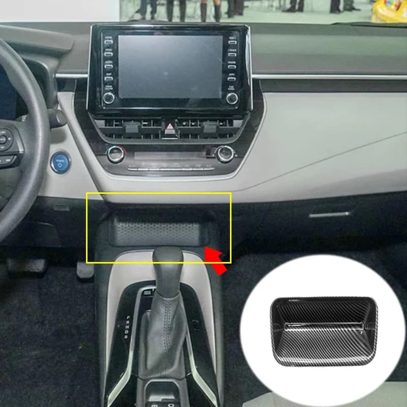 For Toyota corolla E210 Sedan accessories ABS carbon 2019 2020 Car interior Front Storage box decoration cover trim Car styling