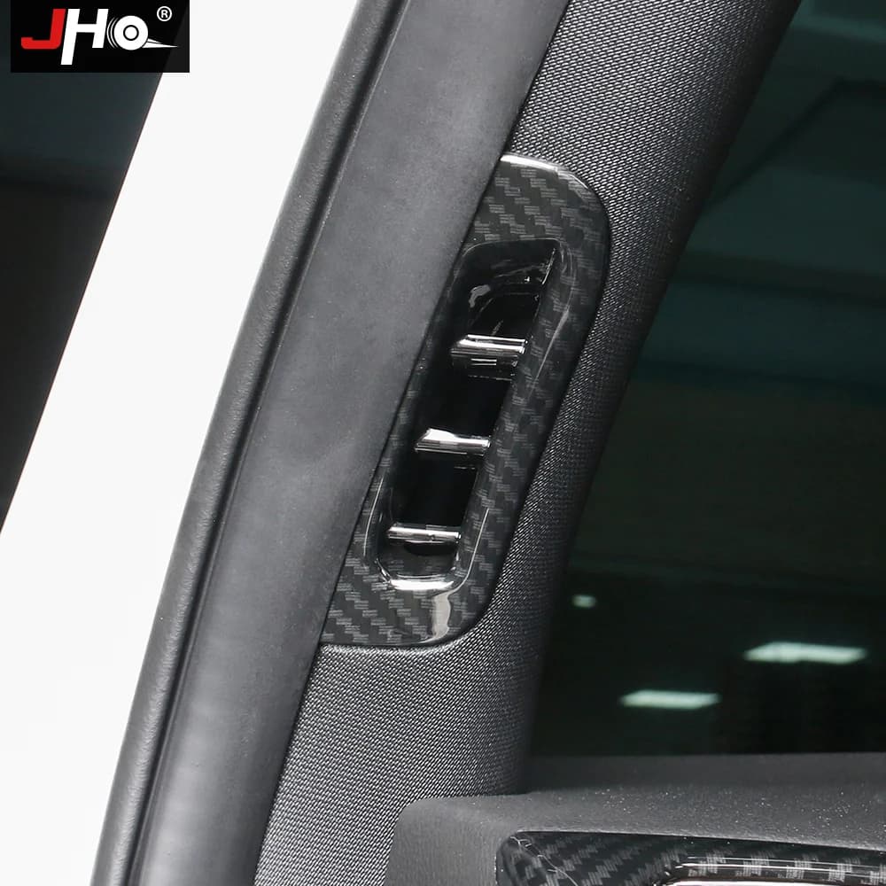 JHO ABS Carbon Grain Car Inner A Pillar Post Vent Overlay Cover Trim For 2014-2019 Jeep Grand Cherokee 2017 2016 2015 WK2 2018