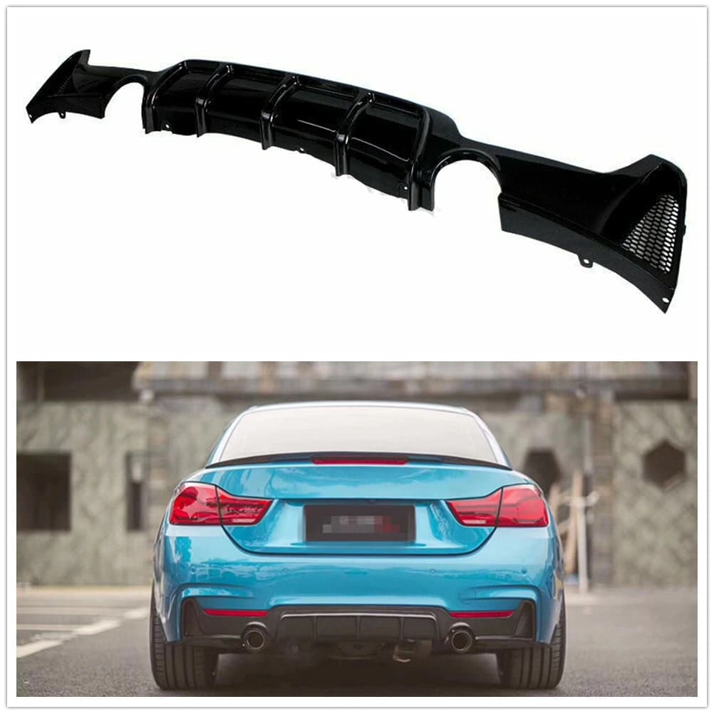 For BMW 4 Series F32 F33 F36 428i 430i 435i M Sport 2013-2021 Rear Bumper Diffuser Spoiler Lip Gloss/Matte Black/ Carbon Look