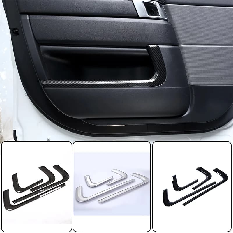 4pcs ABS Carbon Fiber/Black Car Inner Door Decoration Strip Trim For Land Rover Range Rover Sport 2014-2019 Car Accessories