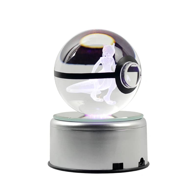 Popular Game Ball Crystal Ball Engraving 3D Monster Figurines with Led Light Base Christmas Gifts Global Home Decoration