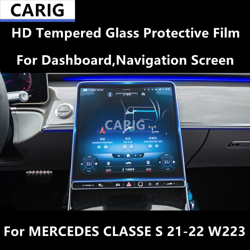 For MERCEDES CLASSE S 21-22 W223 Dashboard,Navigation Screen HD Tempered Glass Protective Film Anti-scratch Repair Film