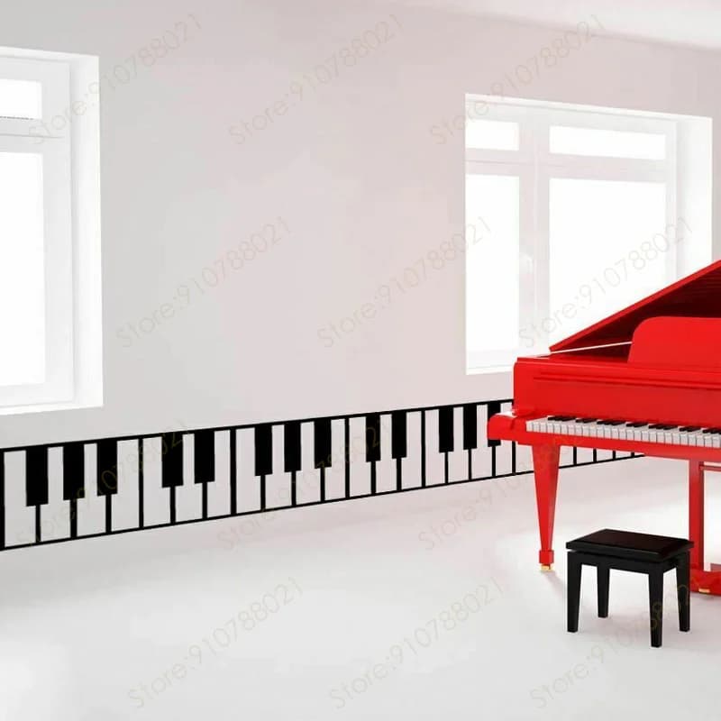 Modern Musical Instrument Decor Piano Keys Wall Decal Vinyl Art Interior Design Concert Music Room Sticker Wallpaper Murals S507