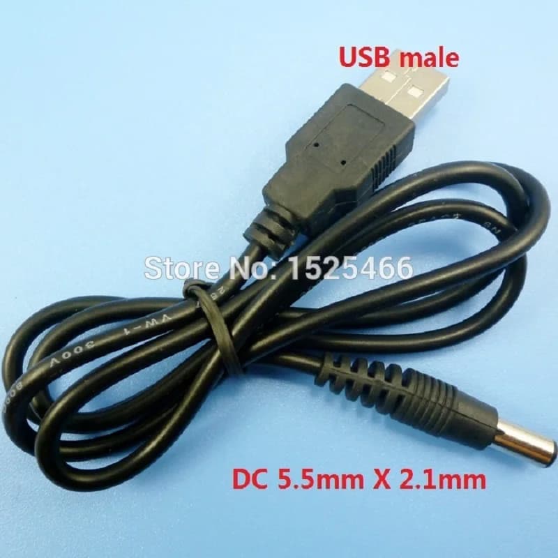 4 PCS USB to DC Plug DC 5.5 2.1 Wire Connector Supply Socket Power Cable For 5V To 12V Voltage DC Converter Module