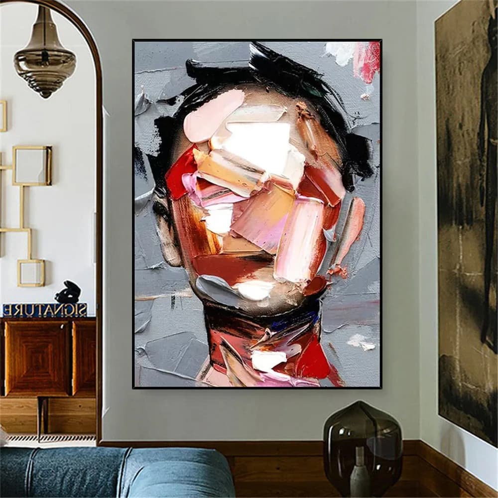 Hand Painted Modern Art Canvas Painting Facial abstract oil painting Scandinavian Wall Art Pictures For Living Room Home Decor
