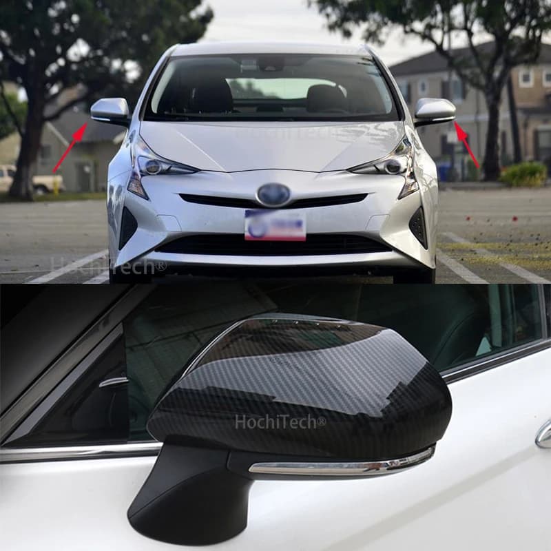 For Toyota Prius 50 series 2016-2019 modified rearview mirror cover add-on sticker bright strip carbon fiber pattern decoration