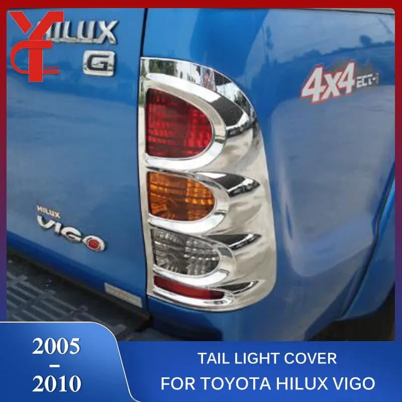 ABS Chrome Tail Lights Cover Strips Trim For Toyota Hilux Vigo SR5 MK6 2005 2006 2007 2008 2009 2010 Car Accessories YCSUNZ