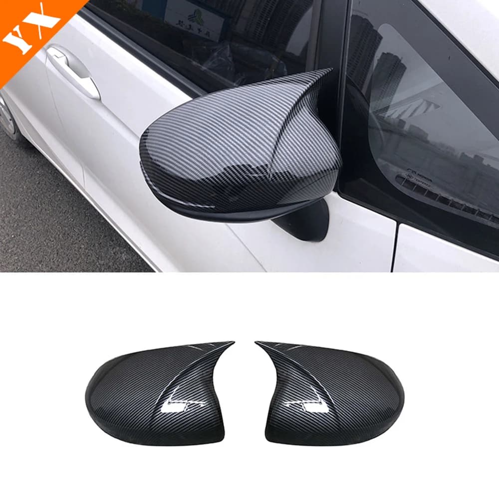 For Honda Amaze WR-V WRV 2017-2022 Accessories  Carbon Black Chrome Trim Car Side Mirror Rear View Mirror Cover Decor garnish