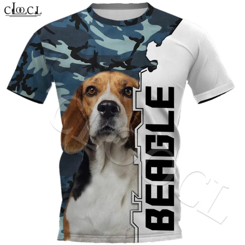 Camo Beagle Dog 3D T-shirt Full Print Animal Design Short Sleeve Pet Dog Tee Shirt Women Men Casual Plus Size Tops Drop Shipping
