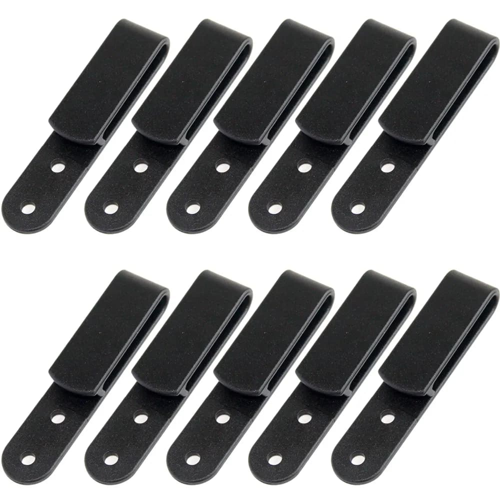 10PCS/LOT Tactical Black Tough Clip Belt Clip Universal Sheath/Holster Clip Loop With Mounting Screws