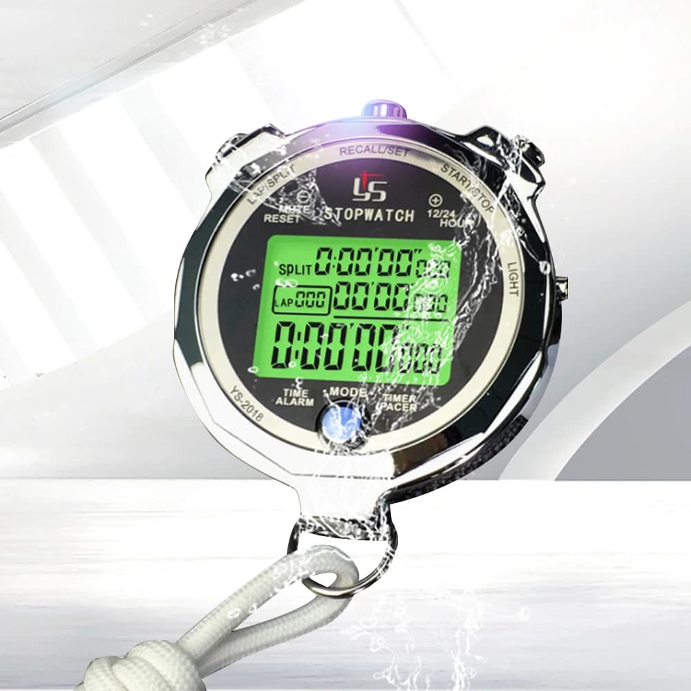 Luminous Display Stopwatch Timer Metal Training Track and Field Referee Thousandth of a Second Running Training Sports Timer