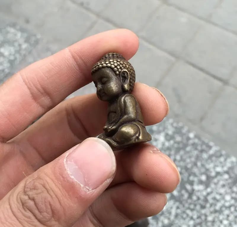 Pure copper collection handmade cute baby Buddha statue