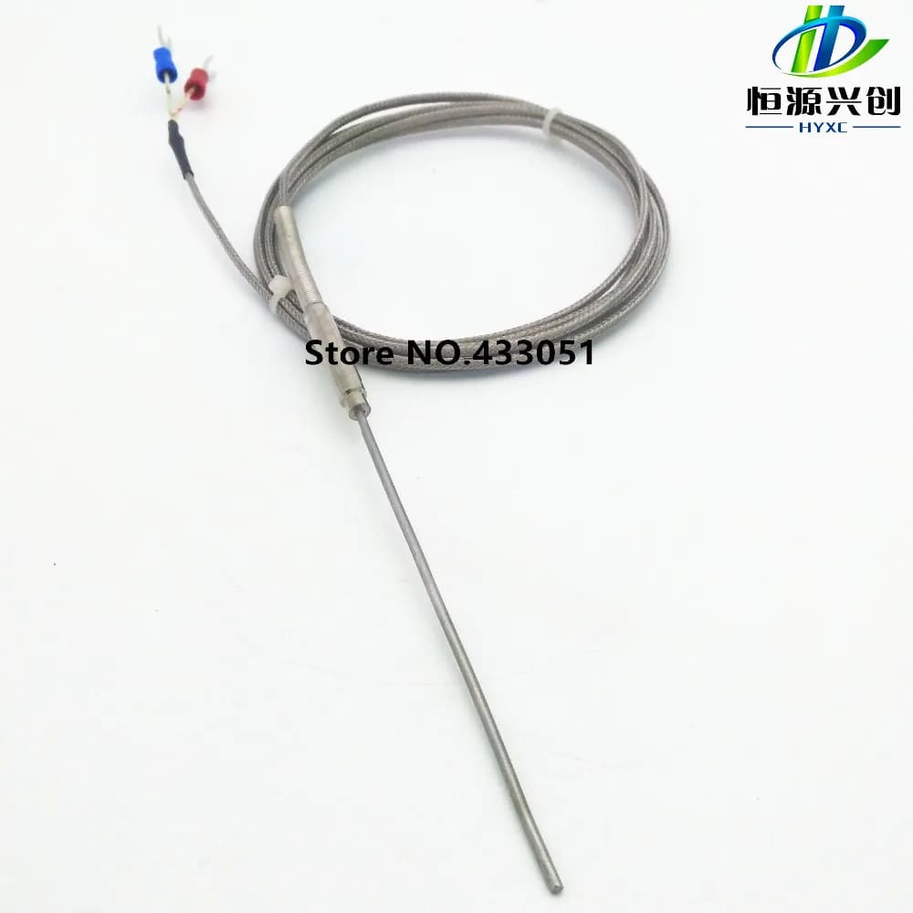 TC 0-1200 Degree K Type Thermocouple Probe 300mm Sensors, Probe Diameter 2mm, 1m Cable Temperature Probe Sensor