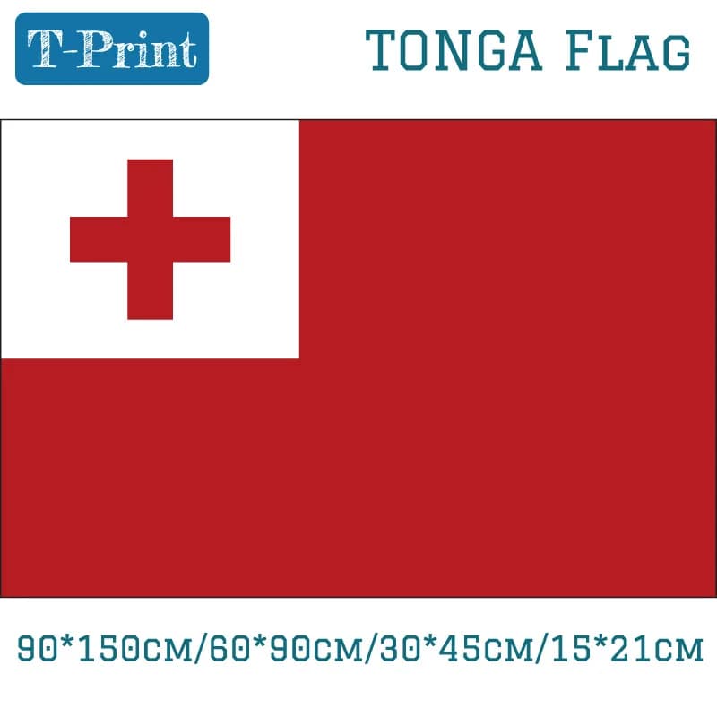 /90*150cm/60*90cm/15*21cm Tonga National Flag 3*5ft Banner Polyester For Sports games Sports meeting Gift