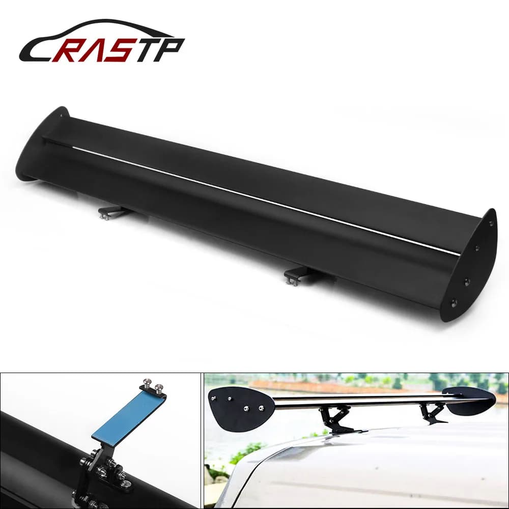 RASTP-43.3" Adjustable Aluminum Need Perforation Car Hatchback Spoiler GT-Style Rear Trunk Wing Tail Racing Spoiler RS-LTB135