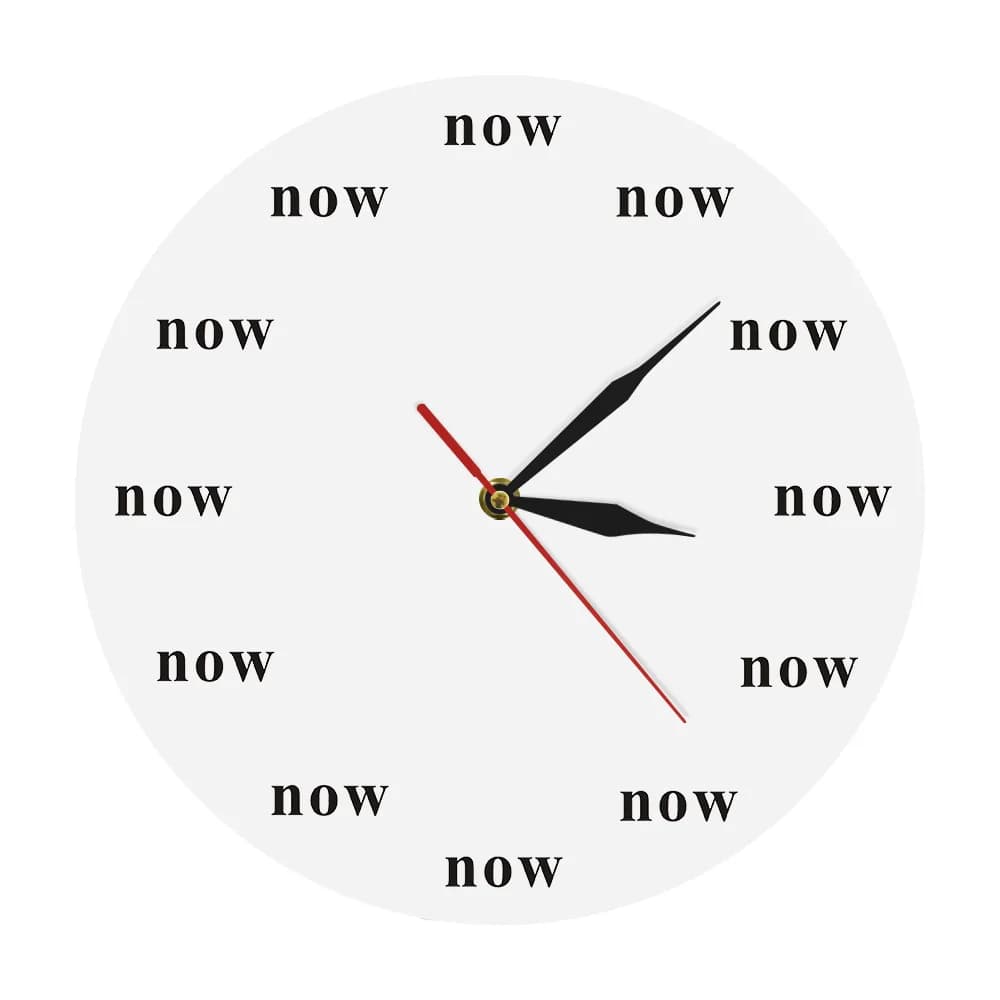 The Time Is Now Wall Clock Now Time Motivational Clock Mindfulness Gift The Power of Now Your Daily Reminder to Live in the Now