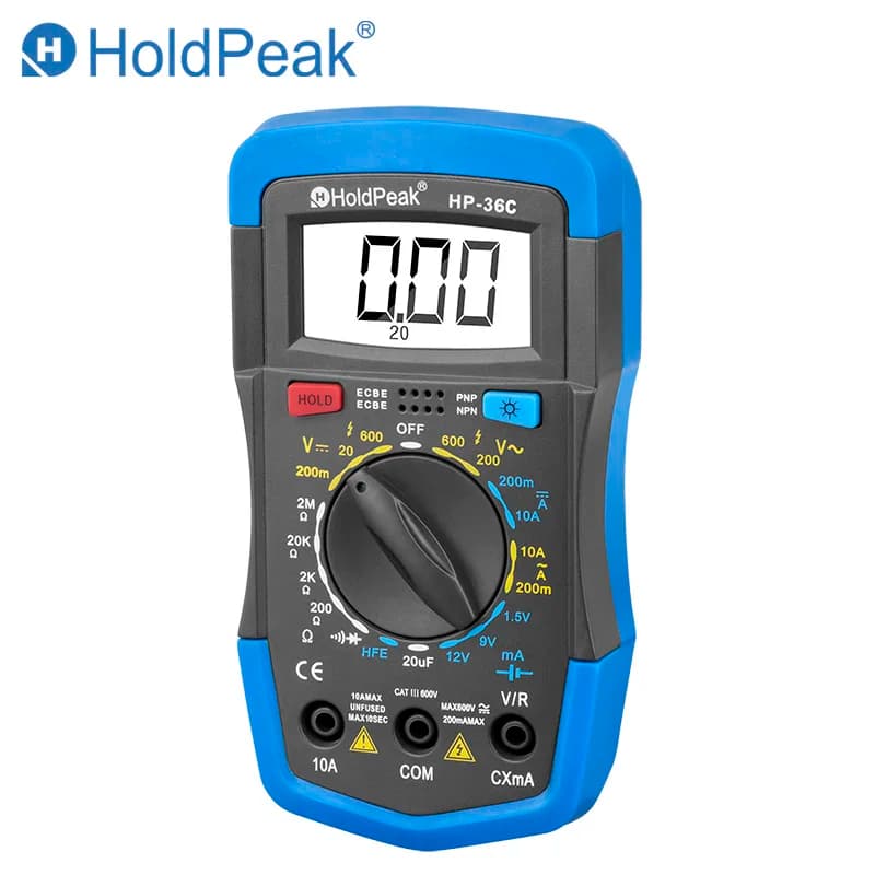HoldPeak HP-36C Mini Multimeter Digital Professional Multimeter AC/DC Manual Range Digital Meter HFE Tester Portable Instrument