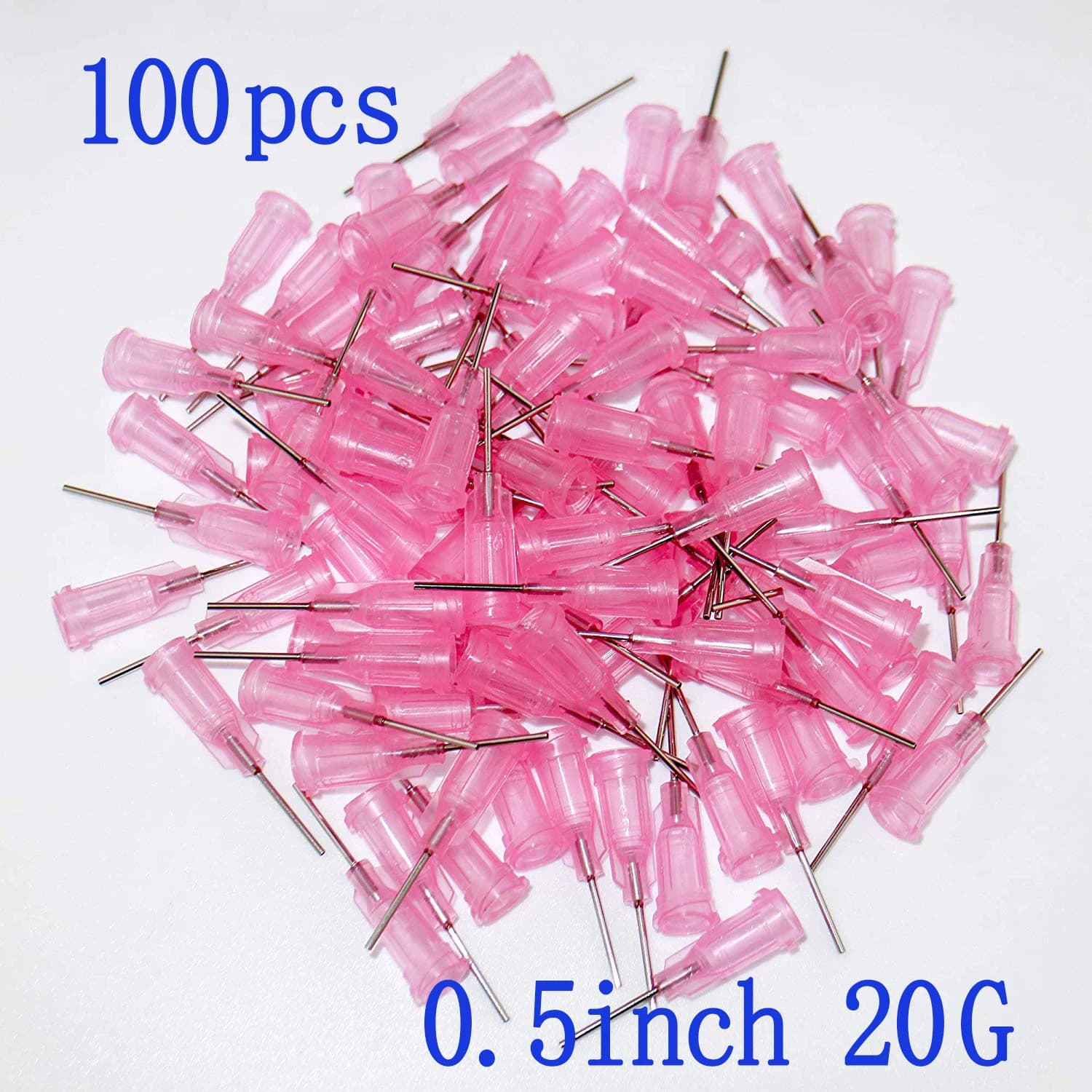 100Pcs, Dispensing Needles Syringe Needle Blunt Tip 20G X 0.5" (0.5Inch Length) With Luer Lock ,Non-Sterile