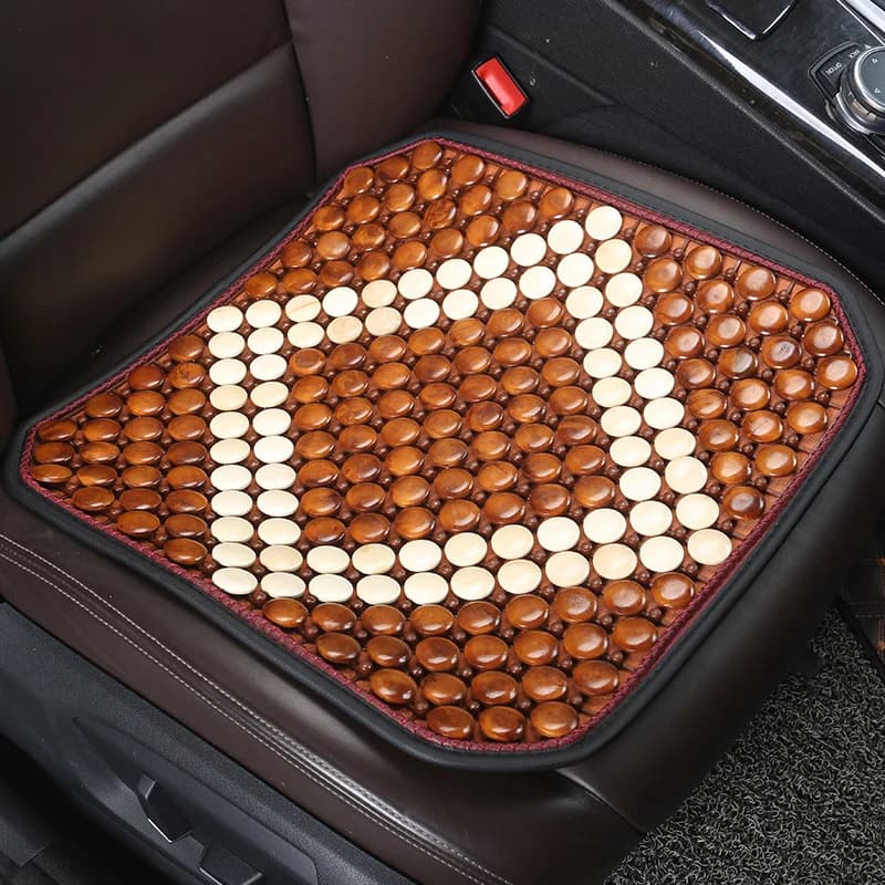 Car Seat Covers Natural Maple Wood Bead Car Seat Cushion Massage Breathable Cool Environmental Seat Mat For Car Office Cushion