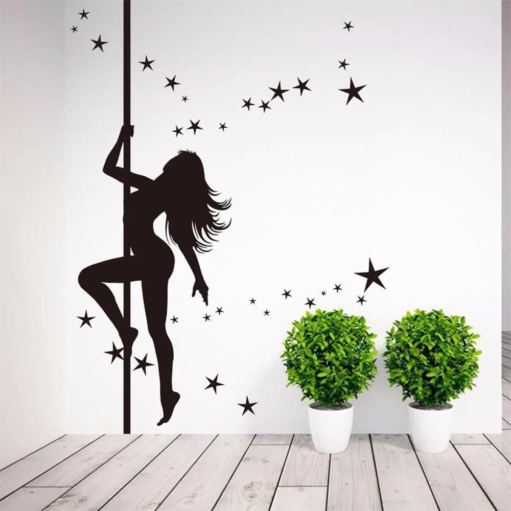 POOMOO Wall Stickers,Large Pole Dancing Sexy Girl Removable Vinyl Art Decal Wall Sticker Decor Mural