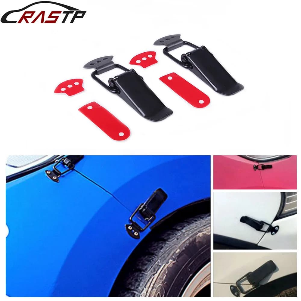 RASTP-Universal Security 2Pcs Hook Lock Clip Kit Bumper Quick Release Hook Lock Clip for Racing Car Truck Accessories RS-ENL007