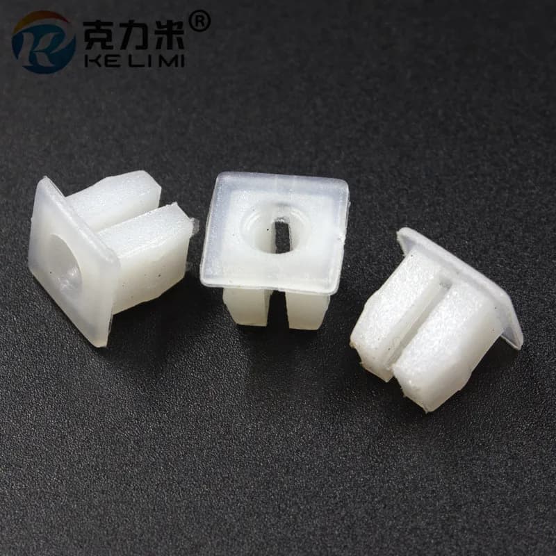 KE LI MI Square Head Nut Grommet Retainer Clips 6.3x7.3mm Plastic Fastener for Car Auto Lights Mounting And Fixed Accessories
