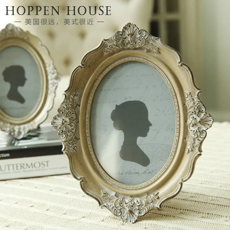 French Fashion Retro Finishing Oval Plate Photo Frame