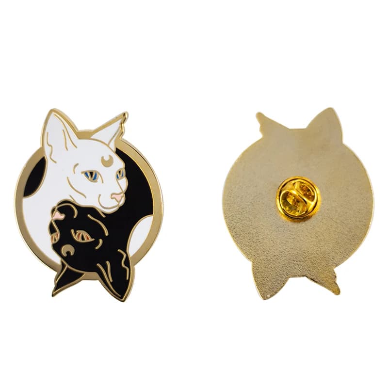 Artemis Luna Yin Yang Cat Hard Enamel Pin