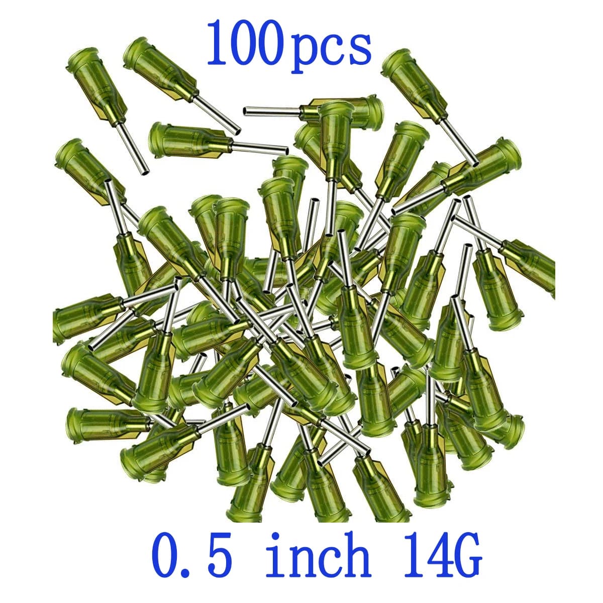 100Pcs Syringe Needle 14G Blunt Tip Dispensing Needle With Luer Lock 14Ga X 0.5Inch Length For Industrial Mixing Many Liquid