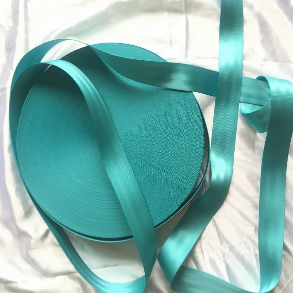 30 Meters Roll Seat Belt Webbing Safety Strap Turquoise Color 48mm Wide
