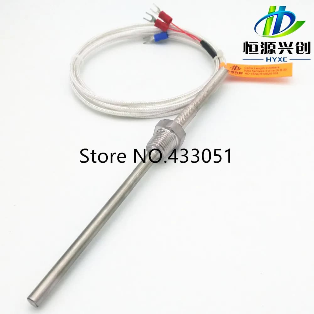 RTD(resistance temperature detect) Pt1000 temperature sensor probe PT 1/4'' Thread L 250mm 3Wire