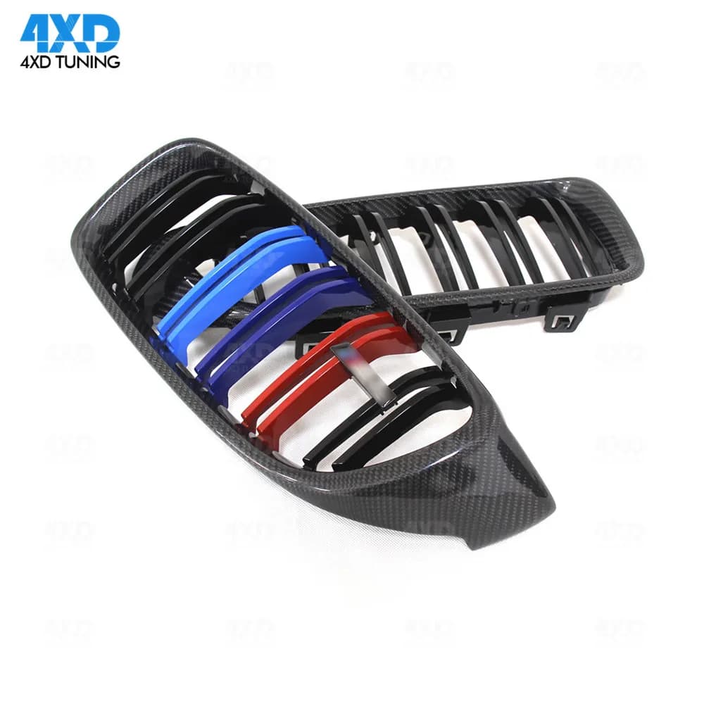 M3 M4 Grill For BMW F32 F33 F36 F80 F82 F83 Front Bumper lip Grille Carbon Fiber & ABS Gloss Black 2014 2015 2016 2017 2018 2019