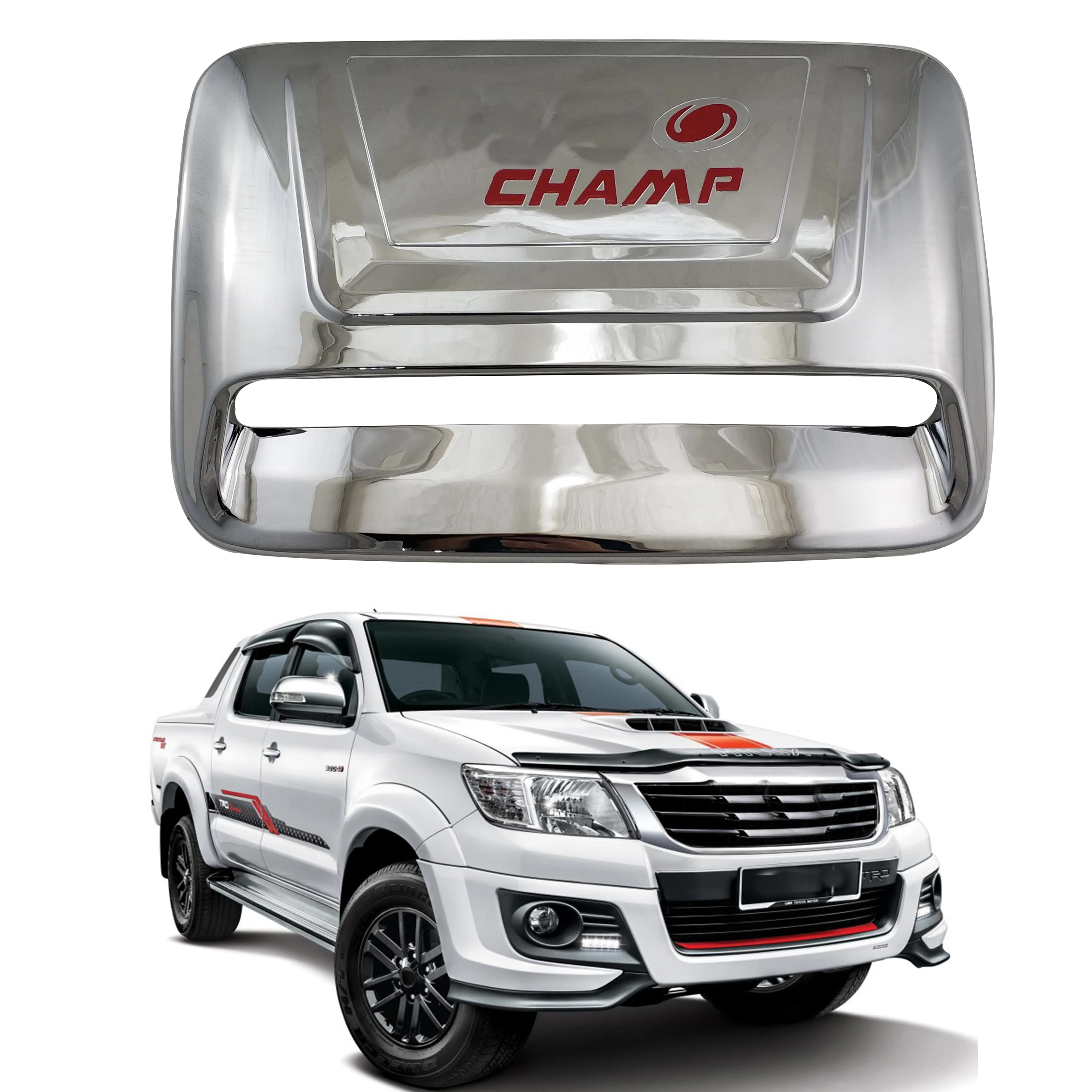 New Red Font car parts Car Accessories ABS Chrome Bonnet Hood Parts For Toyota Hilux VIGO 2005-2014 Automobile hood