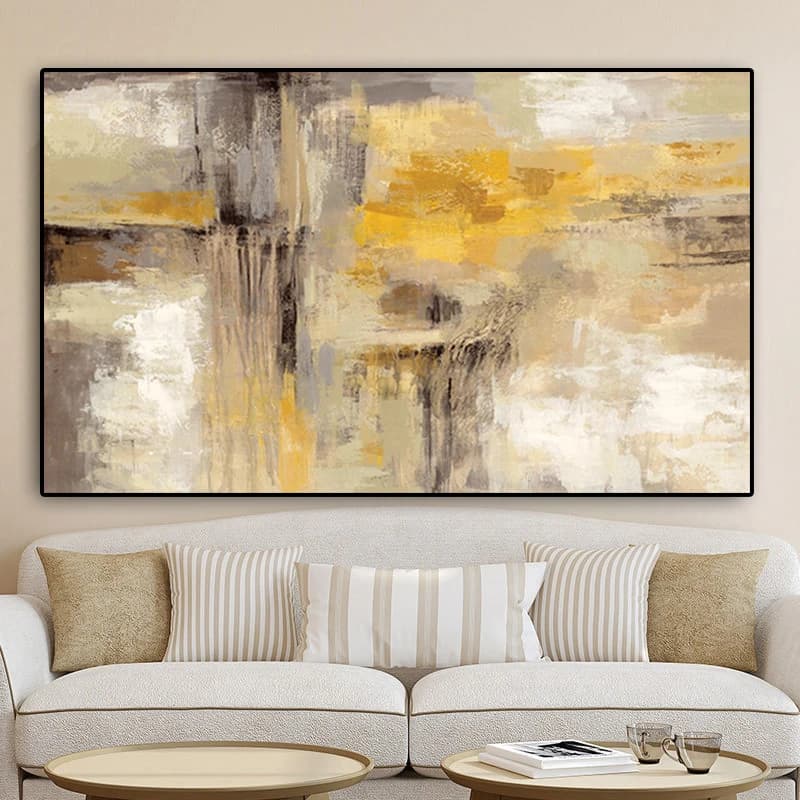 Big Size Gold Abstract Oil painting on Canvas Scandinavian Posters and Prints Wall Art Picture for Living Room Home Decoration