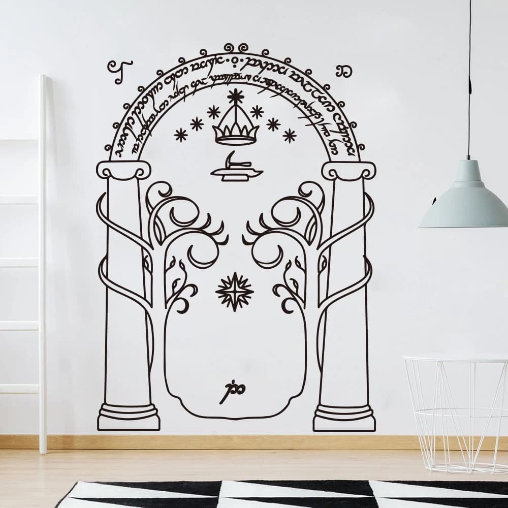 Lord Of Rin Wall Decal Bedroom Living Room Film Movie Lord  Mines of Moria Door LOTR Wall Sticker Vinyl Decor Boy Room