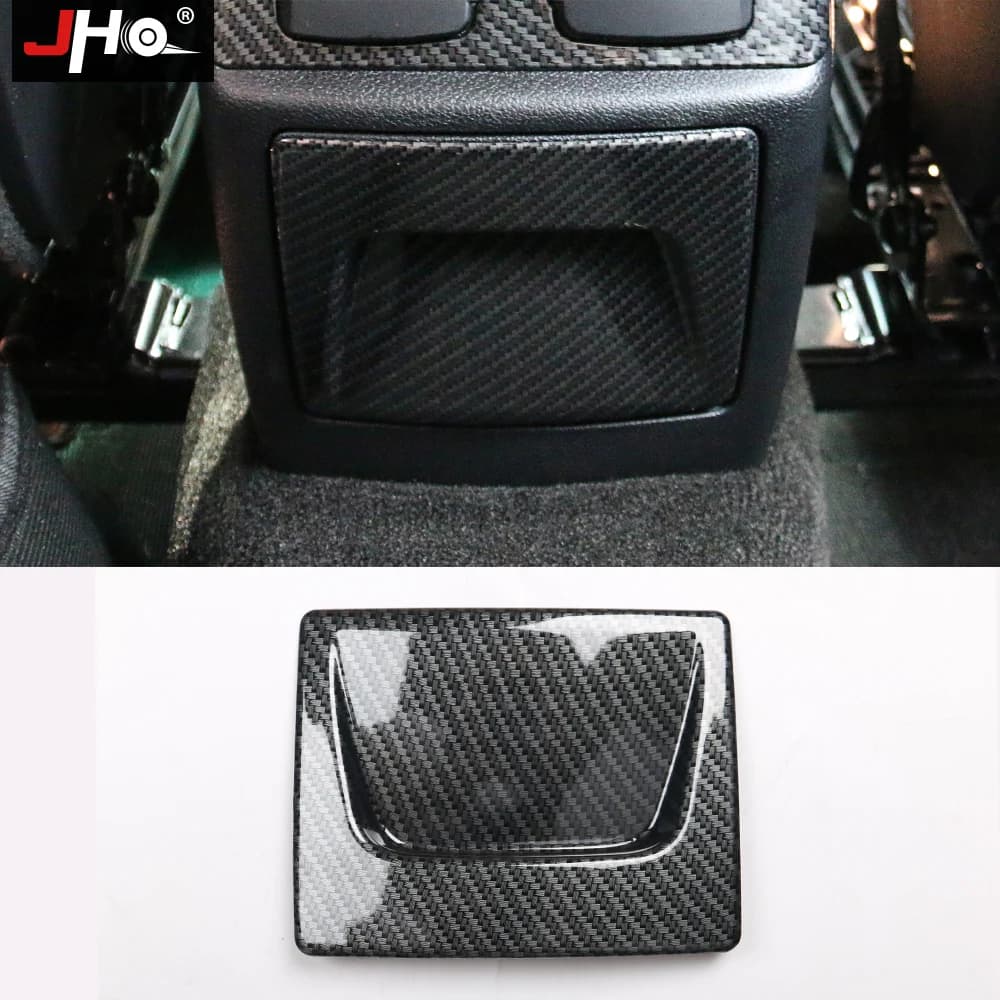 JHO Lower Rear Armrest Box Cover Trim FOR Ford Explorer 2011-2019 2018 2013 2014 2015 2016 2017 ABS Carbon Grain Car Accessories