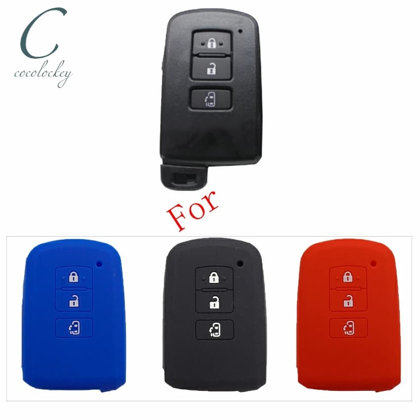 Cocolockey Car Key Cover Case Shell for toyota wish noah sienta 3Button Silicone key holder Remote Keyless Key Case for Car