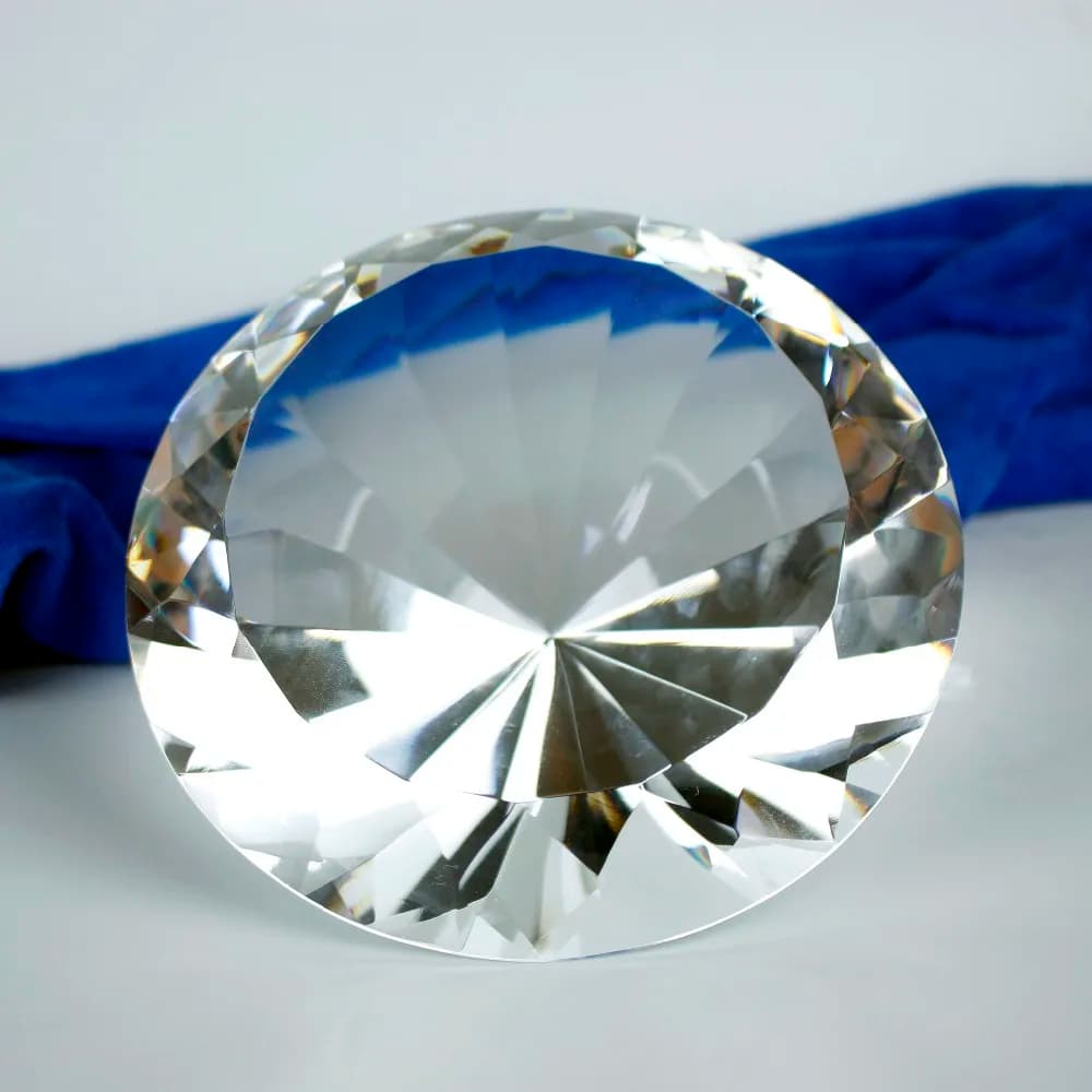 150mm Transparent Optical Crystal Diamond Glass Paperweight As Counter Decoration