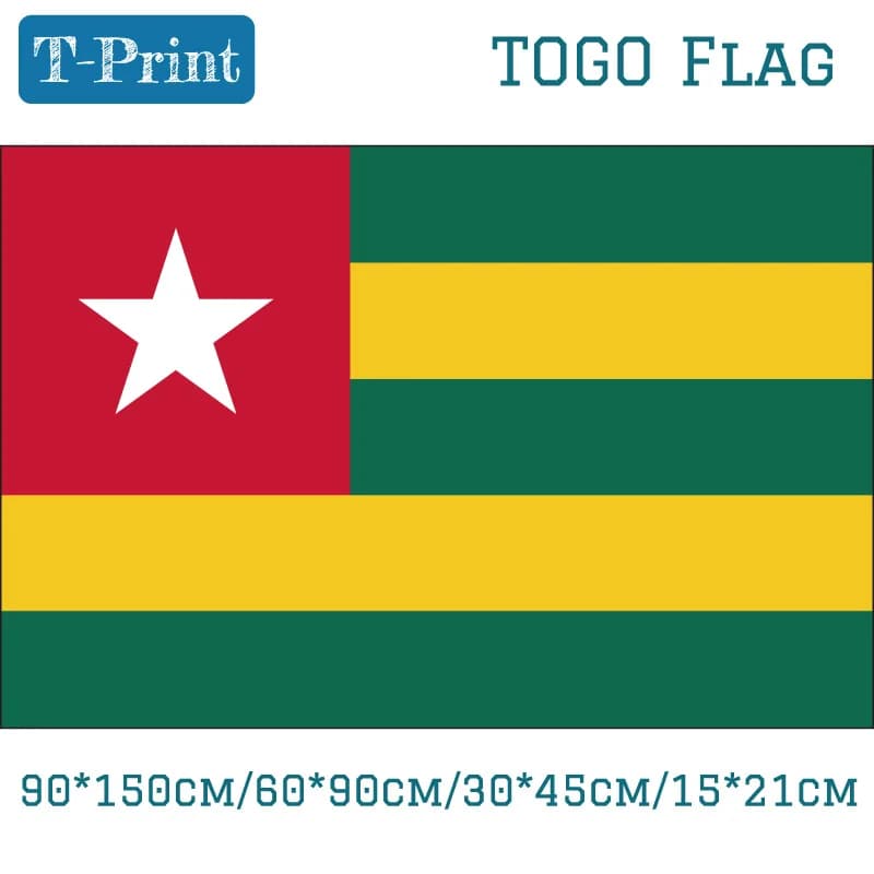 Togo National Flag 90*150cm 60*90cm 40*60cm 15*21cm For Decoration