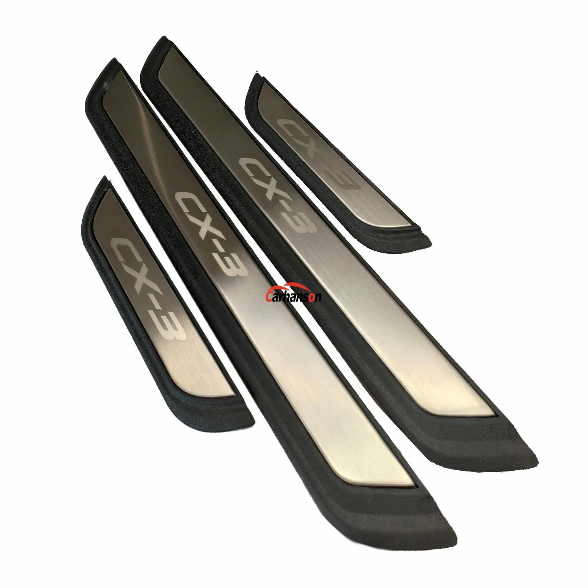 Car Styling For Mazda Cx-3 Door Sill Trim Protection Stainless Steel   Guard Protector  Accessories Sticker 2014 2019
