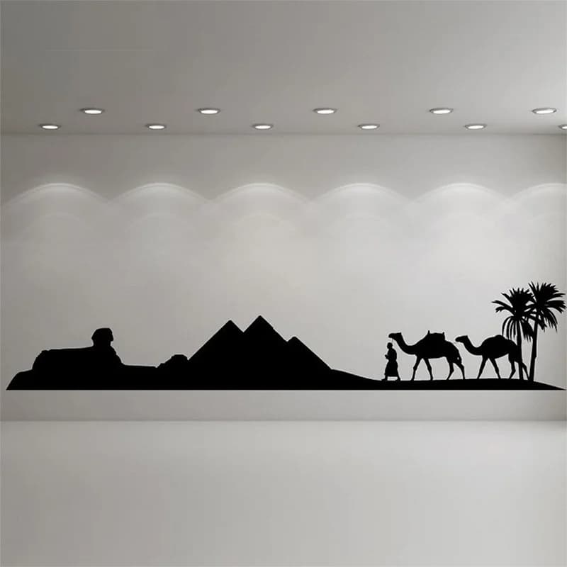 Egypt Pyramid Skyline Camel Sand Wall Sticker Art Decal Mural Landscape Vinyl Wall Stickers Home Decor 3 SIZE Many Color Choice